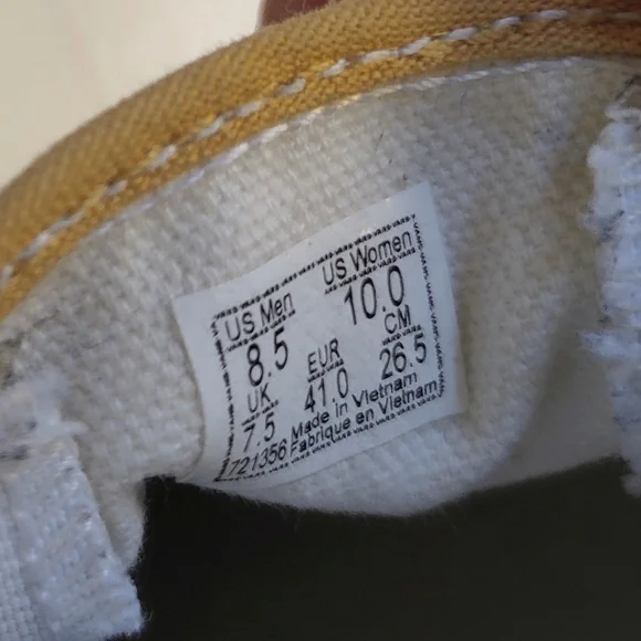 Vans Slip On Gold/White Checkerboard Shoes Women's 10  Men's 8.5 - Picture 8 of 9